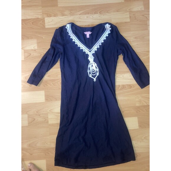 Lilly Pulitzer Tidewater Cotton Tunic Dress Beach Nautical Bohemian Cover Up S - Picture 1 of 9